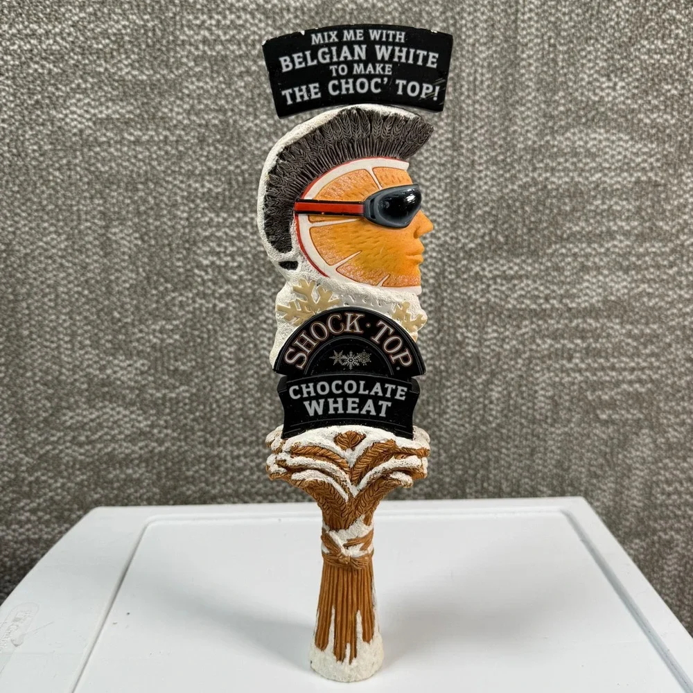 Shock Top Chocolate Wheat Beer Tap Handle Orange Mohawk Figural Bar Decor